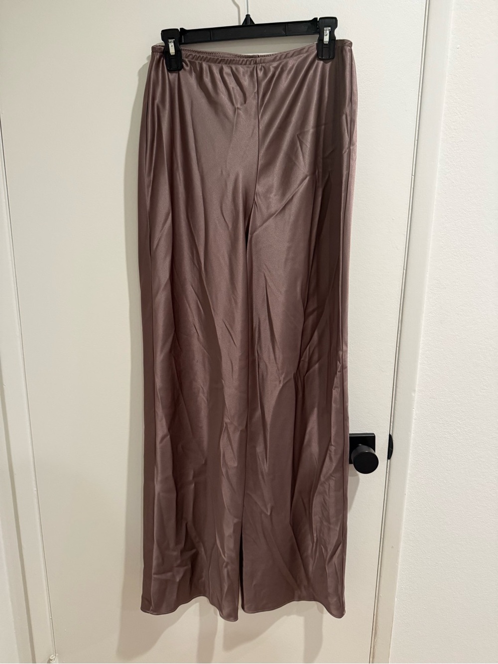 Reformation Satin Wide Leg Pants - light Brown